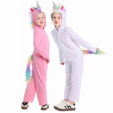 Fairy Unicorn Cosplay Costume Pure White Pink Pony Stage Performance Outfit