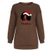 Shoulder down fleece hoodie with Christmas girl print top