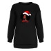 Shoulder down fleece hoodie with Christmas girl print top