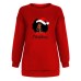 Shoulder down fleece hoodie with Christmas girl print top