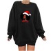 Shoulder down fleece hoodie with Christmas girl print top