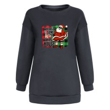 Ladies' Fun Christmas Printed Velvet Hoodie with Falling Shoulders Ladies' Fun Christmas Printed Velvet Hoodie with Falling Shoulders
