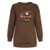 Ladies' Fun Christmas Printed Velvet Hoodie with Falling Shoulders