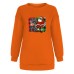 Ladies' Fun Christmas Printed Velvet Hoodie with Falling Shoulders