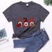 Santa Claus Love Printed Loose T-shirt