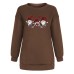 Shoulder down hoodie women's love Santa Claus print with fleece