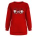 Shoulder down hoodie women's love Santa Claus print with fleece