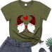 Christmas Two Dwarfs Printed Women's Style