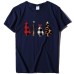 Four Christmas Trees Spray Printed Short Sleeves