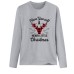 Christmas red deer head print long sleeved women