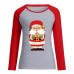 Santa Claus printed round neck plus size top