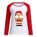 Santa Claus printed round neck plus size top