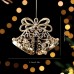 Festive Gold Plated Christmas Tree Ornament Accessories Snowflake Deer Holiday Decoration Hanging Decor
