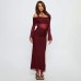 Chic Autumn/Winter Women's One-Shoulder Sleeveless Pleated Tulle Sheer Ruffled Dress