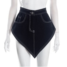 Denim Short  closure  Playful curtain designWomen's