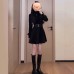 Hepburn Style Dress for Women Plus Size Elegant Little Black Dress Slim Fit Waist Cinching Skirt