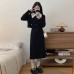 Corduroy Two-Piece Set Style Plus Size Charming Wind Coat + Long Skirt Set