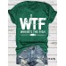 Fishing pattern printed round neck short sleeved shirt