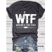 Fishing pattern printed round neck short sleeved shirt
