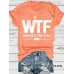 Fishing pattern printed round neck short sleeved shirt