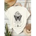 Printed short sleeved white butterfly pattern print