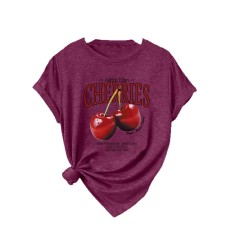 CHERRIES Cherry Round Neck Short Sleeve CHERRIES Cherry Round Neck Short Sleeve