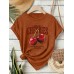 CHERRIES Cherry Round Neck Short Sleeve