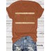 Short sleeved women's letter printed round neck loose fit Short sleeved women's letter printed round neck loose fit