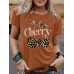 Short sleeved female Cherry leopard print cherry Short sleeved female Cherry leopard print cherry