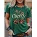 Short sleeved female Cherry leopard print cherry Short sleeved female Cherry leopard print cherry