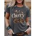 Short sleeved female Cherry leopard print cherry Short sleeved female Cherry leopard print cherry