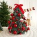 Santa Yuan Red and White Ball Christmas Tree Set, Christmas Atmosphere Decoration, Desktop Noble Fir Christmas Tree