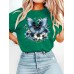 Blue Butterfly Flower Short Sleeve