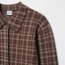 Square collar single breasted checkered knitted jacket for women