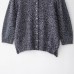 Round neck nine sleeves single breasted solid color knitted sweater for women