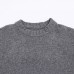 Round neck ribbed long sleeved solid color knitted sweater for women
