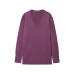 V-neck long sleeved pullover loose knit sweater for women