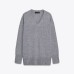 V-neck long sleeved pullover loose knit sweater for women