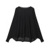 Long sleeved solid color versatile knitted sweater for women