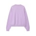 Solid color pullover round neck two-color ribbed sweatshirt for women