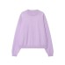 Solid color pullover round neck two-color ribbed sweatshirt for women