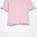 Fresh long sleeved wavy edge solid color knitted sweater for women