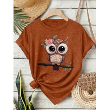 Owl print short sleeved shirt