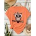 Owl print short sleeved shirt