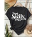 Printed short sleeved Sicilian printed round neck