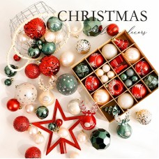 Christmas Decorations Red White Green Polka Dot Christmas Balls Hand Painted Plastic Christmas Tree Ornaments
