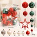 Christmas Decorations Red White Green Polka Dot Christmas Balls Hand Painted Plastic Christmas Tree Ornaments