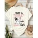 Printed short sleeved cat pattern