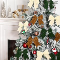 Christmas Bow Decoration DIY Red Fabric Christmas Tree Wreath Decorative Bow Ornament