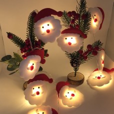 Non woven Santa Claus Head Christmas Light LED String